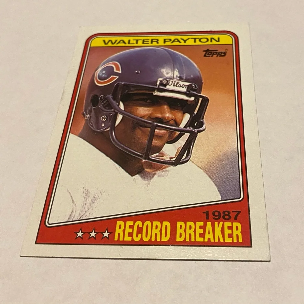 Walter Payton Topps 1987 Record Breaker 1988 Football Card # 5 Vintage HOF